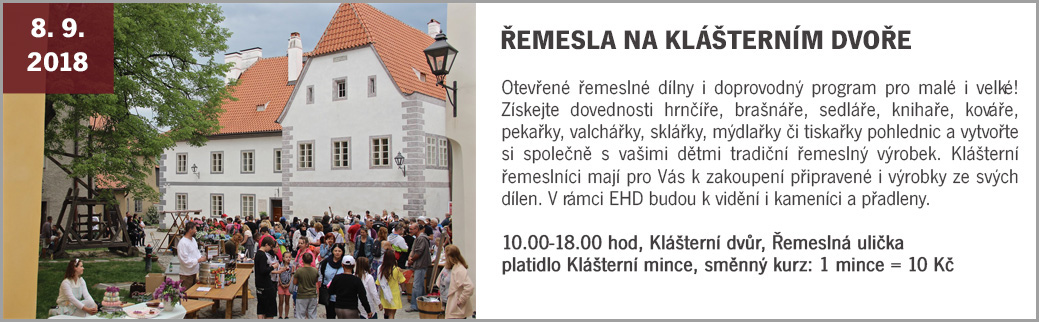 Kláštery Český Krumlov - archív 2018 - 8.9.